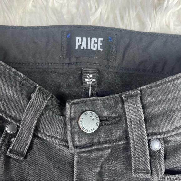 New PAIGE Hoxton High Rise Ultra Skinny Jeans Smoke Grey NWT Denim - Picture 6 of 13